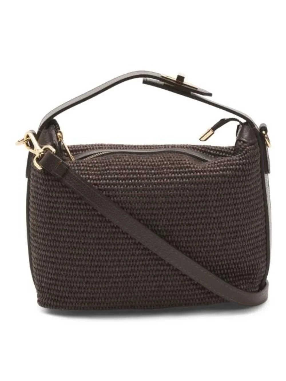 VIOLA CASTELLANI Made In Italy Straw Medium Folded Handle Satchel